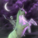 Nickeys, skeleton riding Unicorn