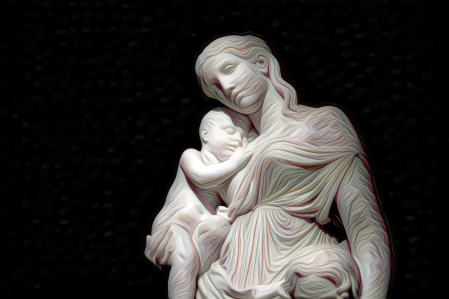 Deep dream mother-son